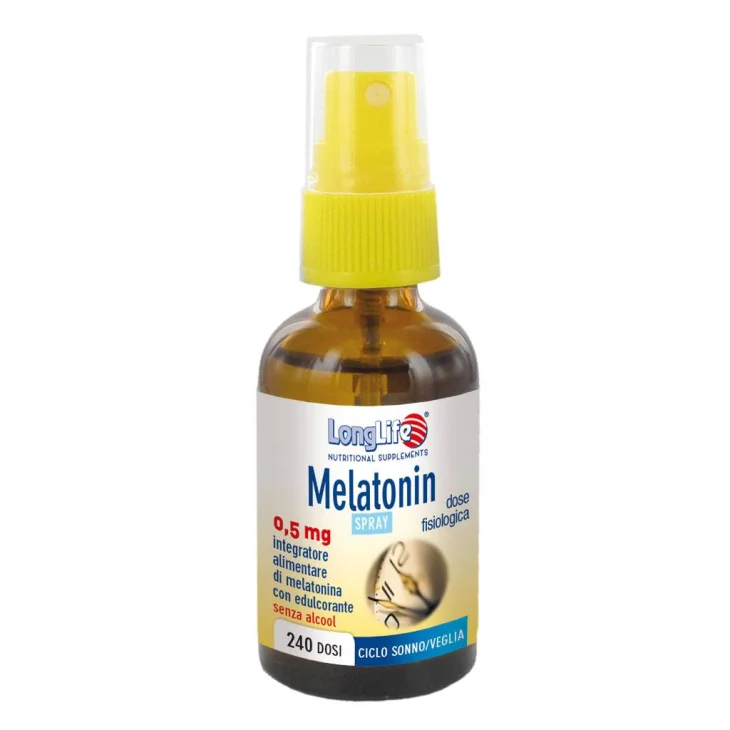 Longlife Melatonin Spray 0.5 MG Regola il Ciclo Sonno-Veglia 30 ml