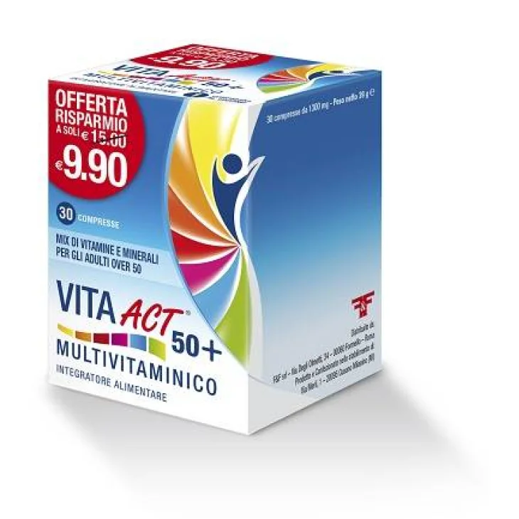 Linea Act Vita Act Multivitaminico 50+ Integratore con vitamine e minerali 30 Compresse