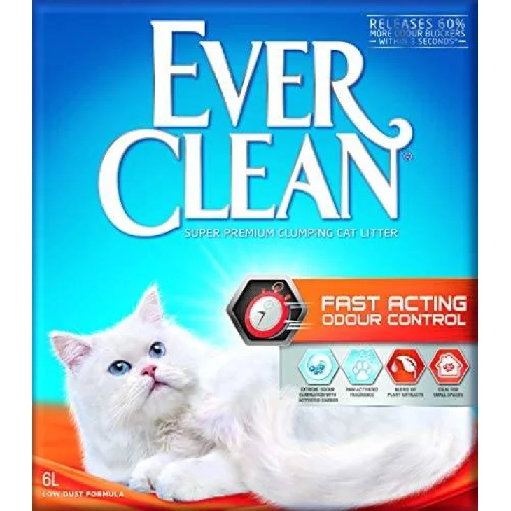 Ever Clean Fast Acting Odour Control Lettiera per Gatti 6 l
