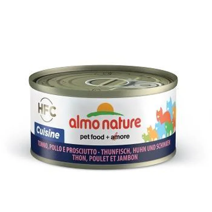 Almo Nature HFC Cuisine Tonno/Pollo/Prosciutto Cibo umido per gatti adulti 70 g