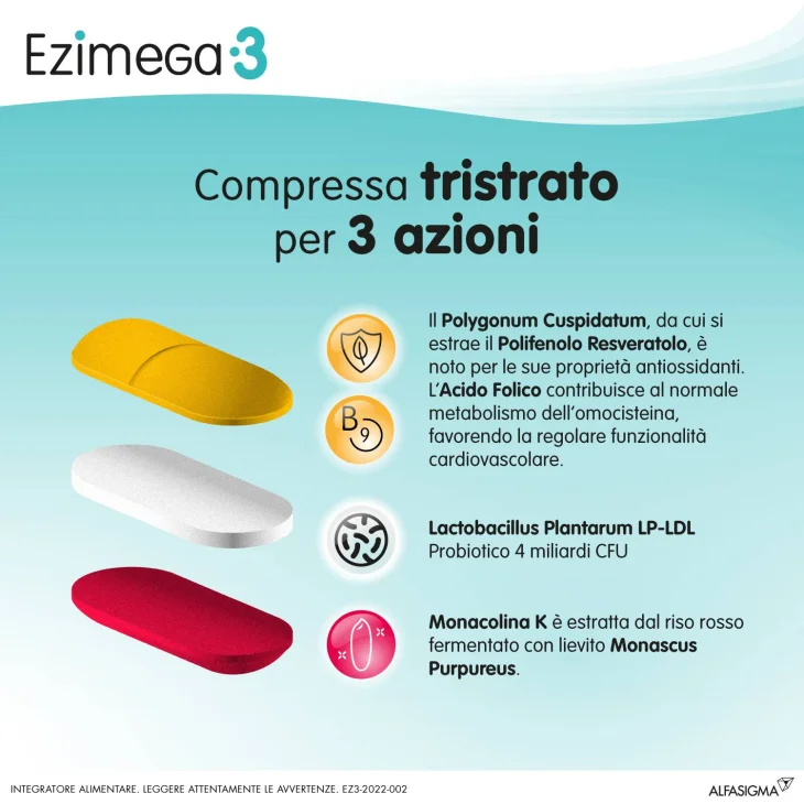 Ezimega 3 Integratore per la flora batterica intestinale 20 Compresse