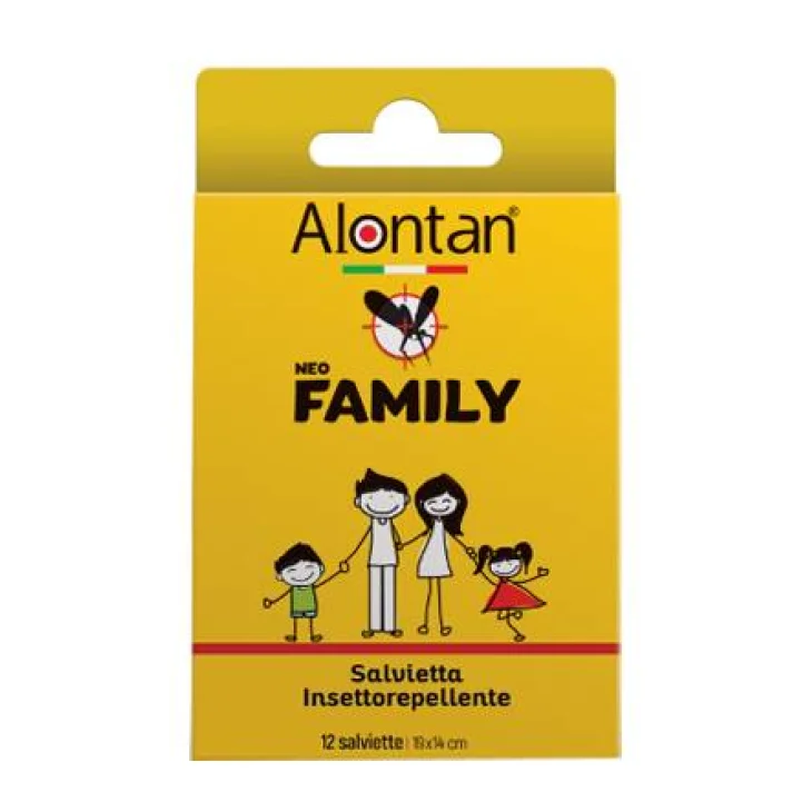 Alontan Neo Family Icaridina 10% Salviette repellente 12 pezzi