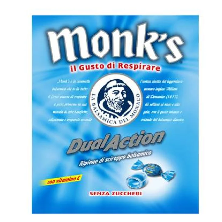 MONK'S DUAL ACTION CARAMELLE SENZA ZUCCHERO CON VITAMINA C 60 G