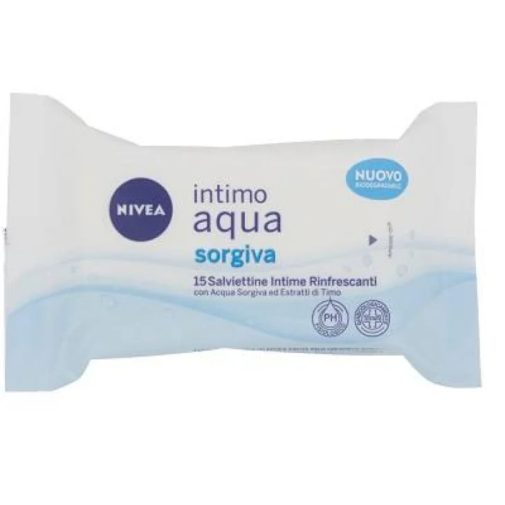 NIVEA INTIMO AQUA SORGIVA SALVIETTINE 15 PEZZI