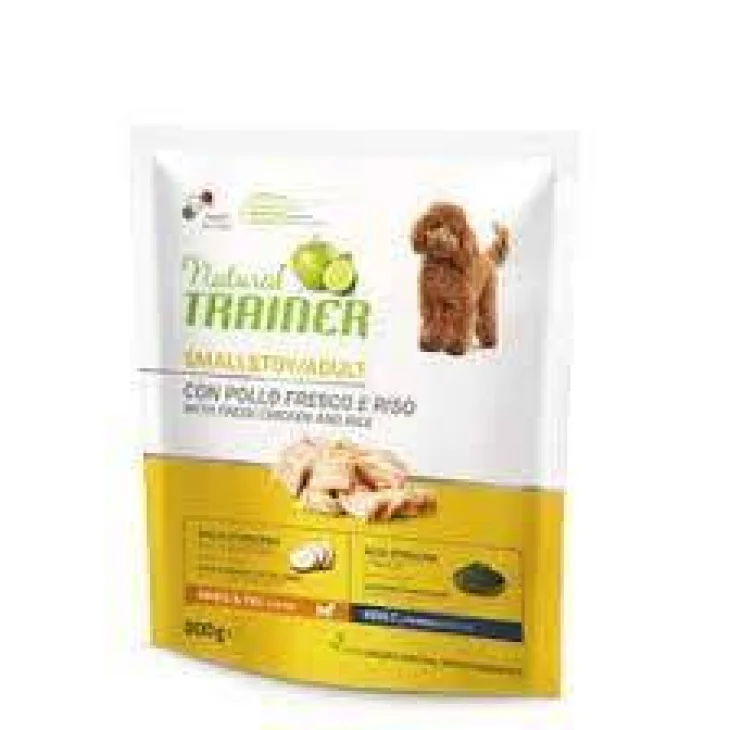 Natural Trainer Crocchette al pollo e riso per cani adulti taglia Mini Sacco 0,8 kg