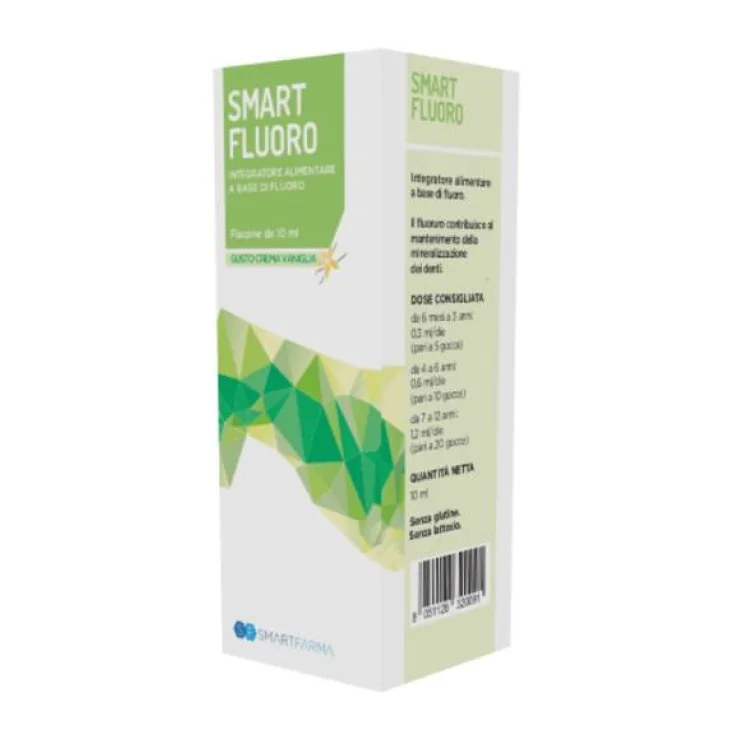 Smartfarma Smart Fluoro Gocce per benessere denti 10 ml Gusto Crema Vaniglia