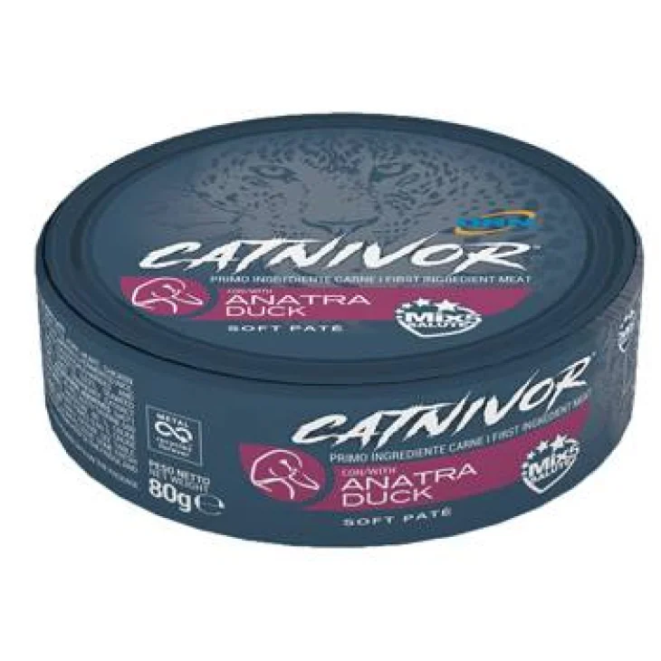 Catnivor Anatra Alimento per gatti adulti 80 g