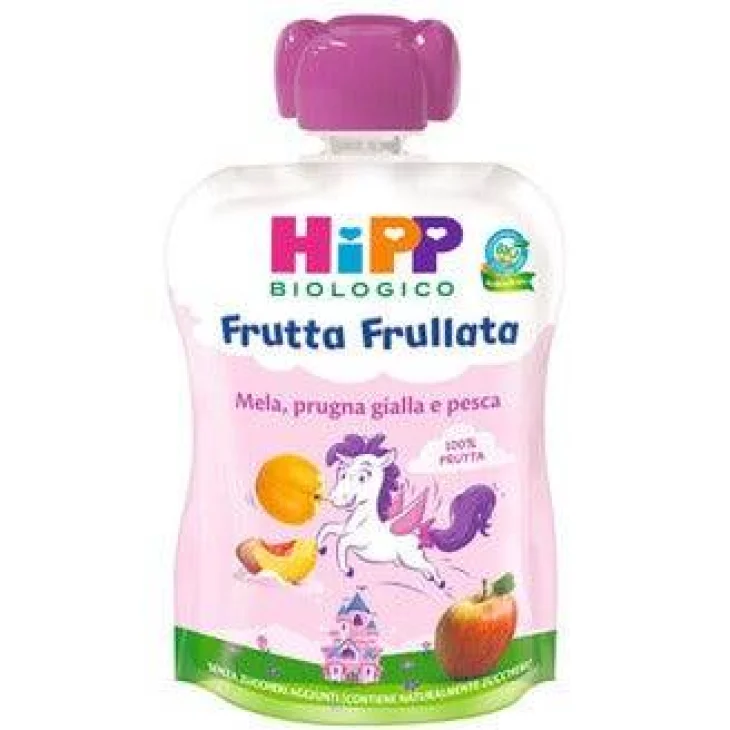 Hipp Bio Frutta Frullata Unicorno Mela Prugna Gialla Pesca 90 g