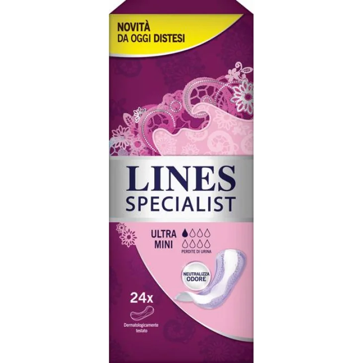 PANNOLONE SAGOMATO LINES SPECIALIST ULTRAMINI 24 PEZZI FARMA PANNOLONE SAGOMATO LINES SPECIALIST ULTRAMINI 24 PEZZI FARMA