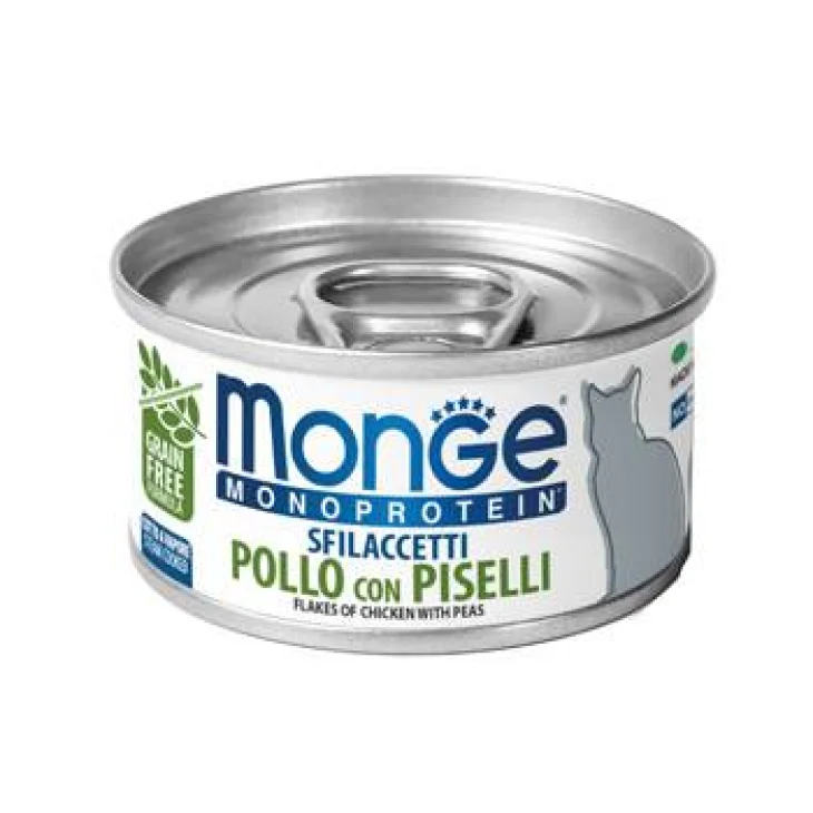 Monge Monoprotein Sfilaccetti Pollo con Piselli 80 g