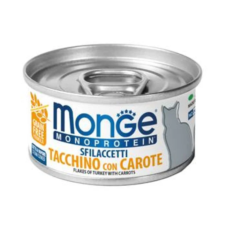 Monge Monoprotein Sfilaccetti Tacchino con Carote 80 g