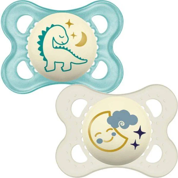 Mam Night Succhietto in Silicone 2-6 Mesi Maschietto 2 pezzi