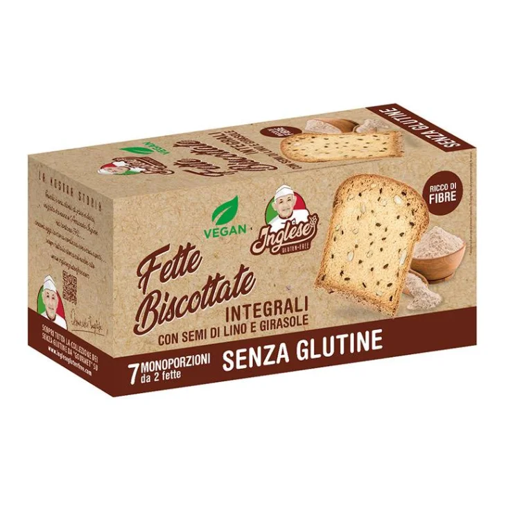 Inglese Fette Biscottate Integrali con Semi di Lino e Girasole Senza Glutine 200 g