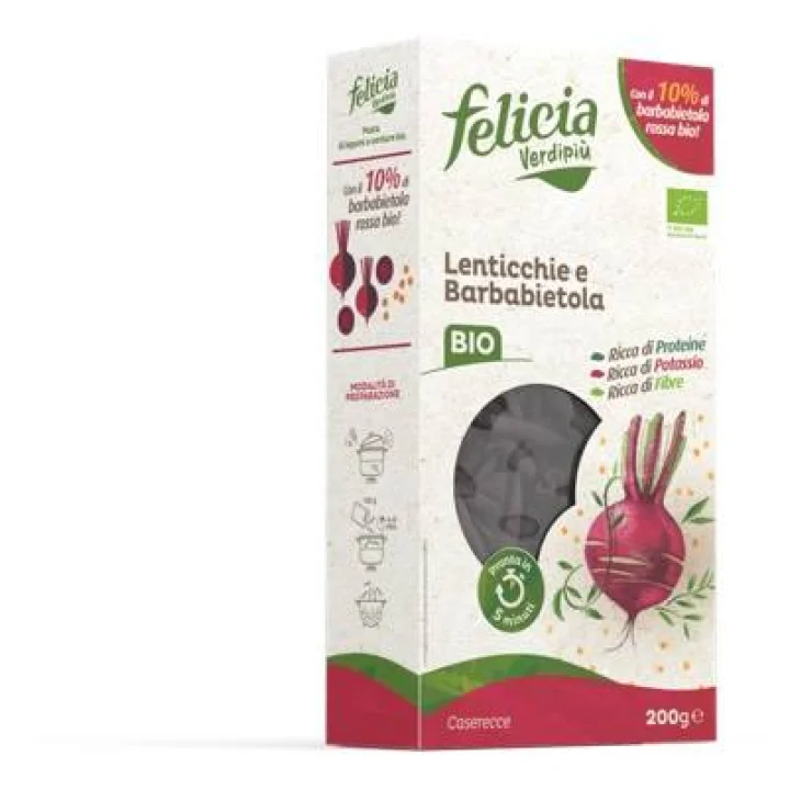 FELICIA VERDIPIU' CASERECCE LENTICCHIE E BARBABIETOLA 200 G