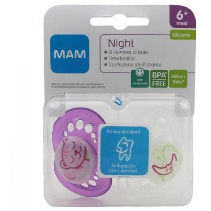 MAM NIGHT SUCCHIETTO 6+ SILICONE CONFEZIONE DOPPIA