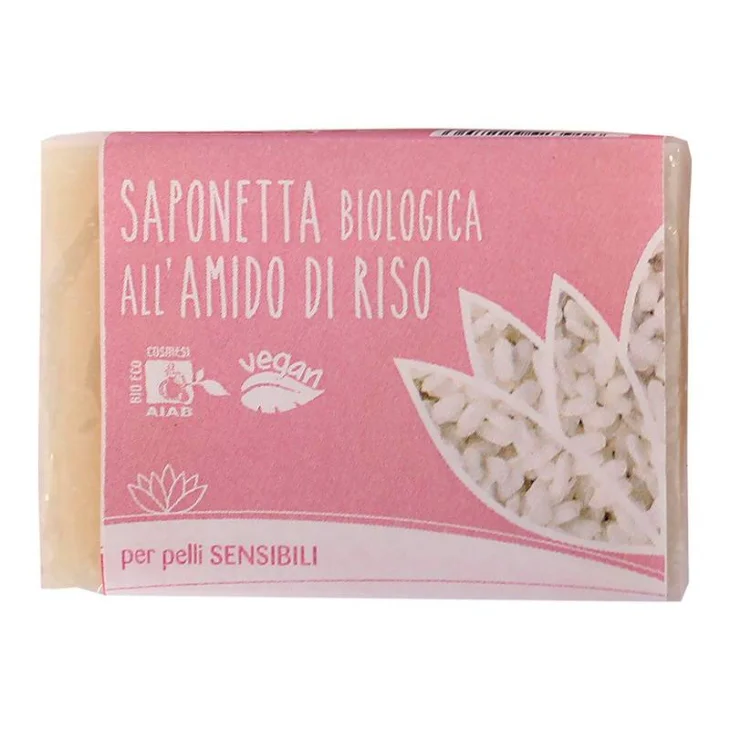 Fior di Loto Saponetta all'Amido Di Riso Biologico per Pelli Sensibili 100 g