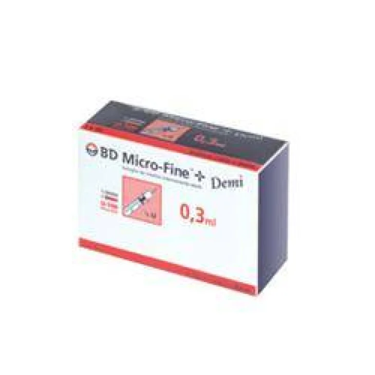 Corman Siringa per insulina Demi 0,3 ml Ago Gauge 30 8mm 30 pezzi