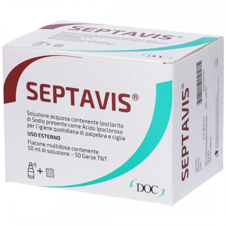 Medivis Septavis Soluzione Igiene Palpebre E Ciglia 50 Ml + 50 Garze Tnt Sterili
