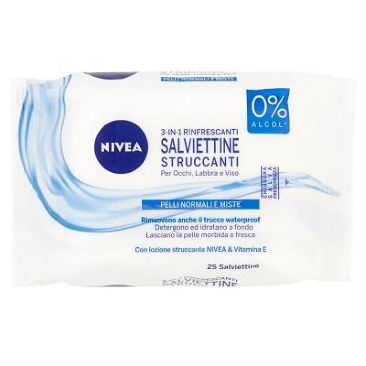 Nivea Skin Breathe Salviettine struccanti per pelli normali e miste 25 Pezzi