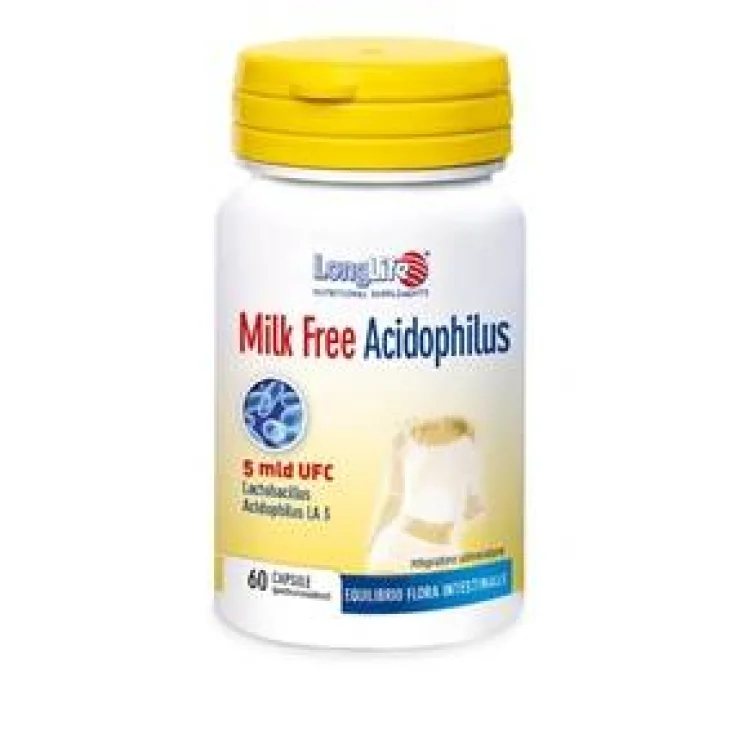 Longlife Milk Free Integratore di Lactobacillus Acidophilus 60 capsule vegetali