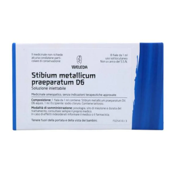 WELEDA STIBIUM METALLICUM D6 8 FIALE DA 1 ML L'UNA
