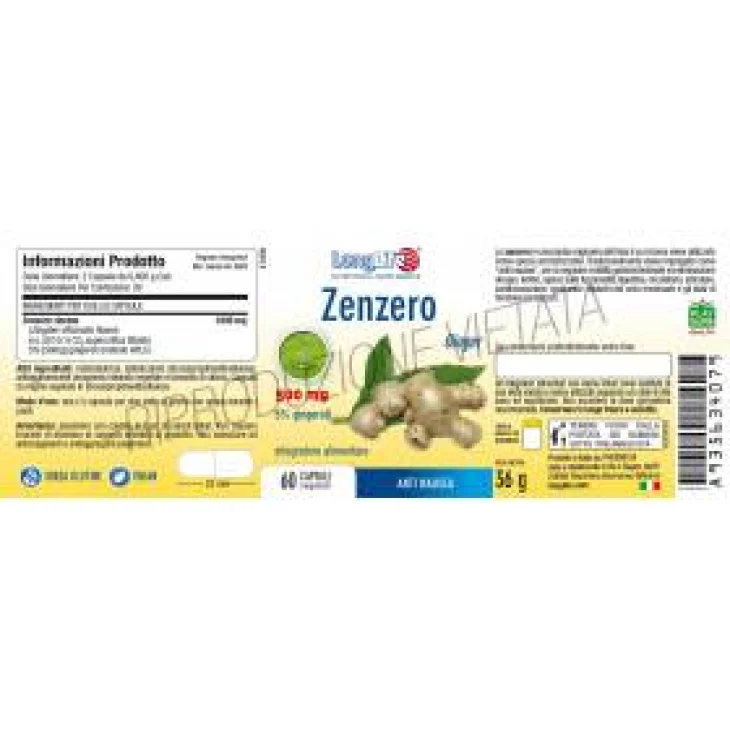 Longlife Zenzero Integratore Buona Digestione 60 capsule vegetali