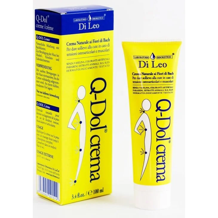 Q-Dol Crema Naturale ai Fiori di Bach per i Dolori Muscolari 100 Ml