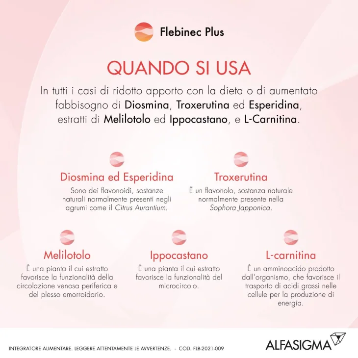 Flebinec Plus Integratore per la circolazione venosa 14 Bustine x 4 g