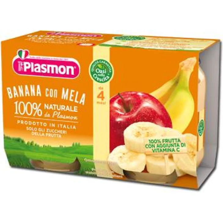 Plasmon Omogeneizzato Banana con Mela 2x104 g