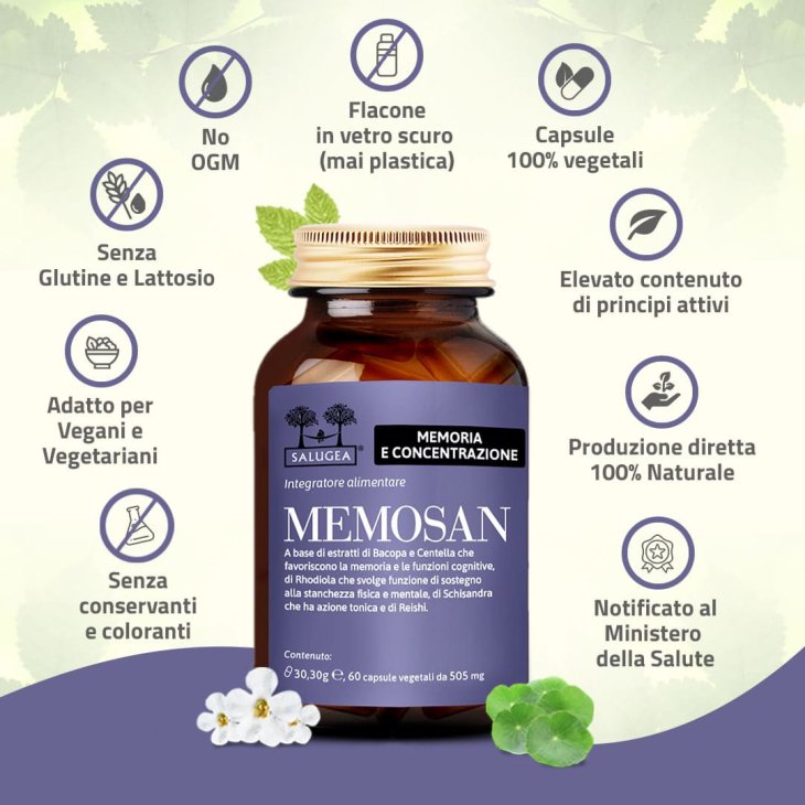 Salugea Memosan Tonico ed energizzante 60 Capsule