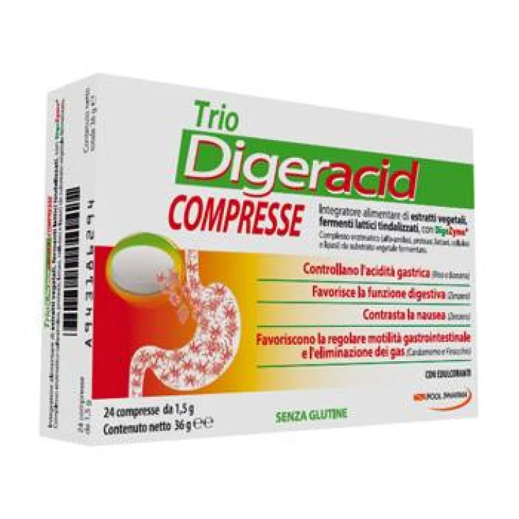 Pool Pharma Trio Digeracid Integratore di Fermenti Lattici 20 Compresse