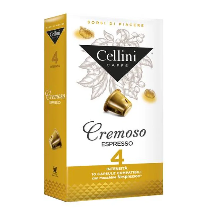 CELLINI FARMA CREMOSO INTENSITA' 4 10 CAPSULE DI CAFFE' 50 G
