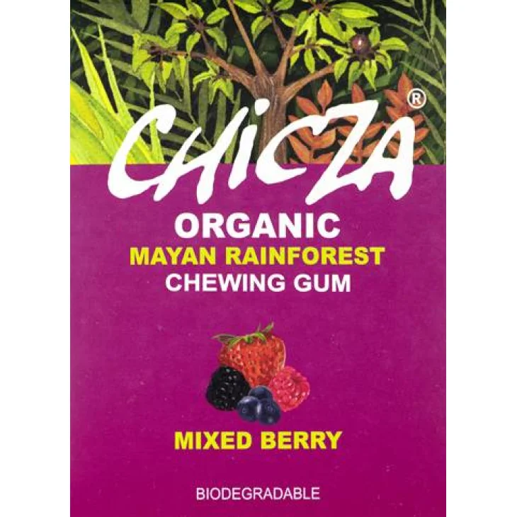 Chicza Organic Chewing gum biologico e biodegradabile gusto frutti rossi 12 Gomme