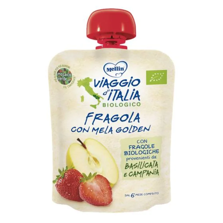 MELLIN VIAGGIO ITALIA POUCH BIO FRAGOLA MELA GOLDEN 90 G