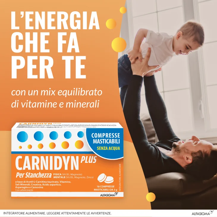 Carnidyn Plus Integratore per Stanchezza 18 Compresse Masticabili