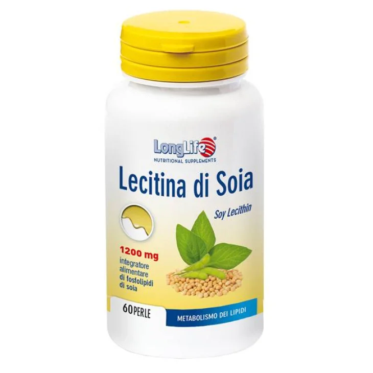 Longlife Lecitina di Soia 1200mg Integratore Metabolismo Lipidi 60 perle
