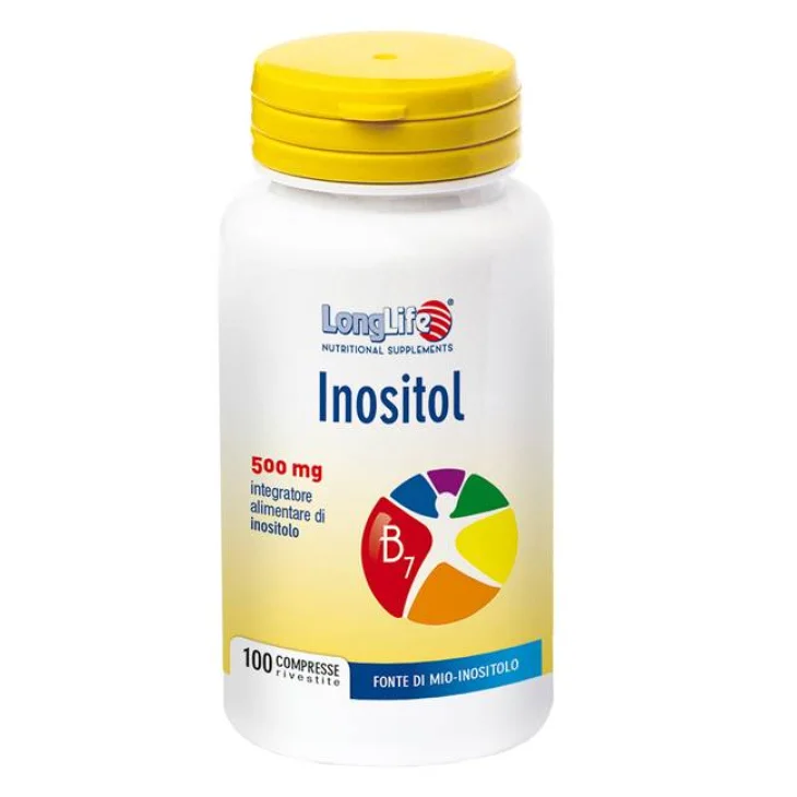 Longlife Inositol 500 mg Integratore di Vitamina B7 100 Tavolette