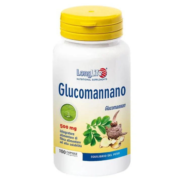 Longlife Glucomanno 500 mg Integratore per i normali livelli di colesterolo 100 Compresse Vegetali