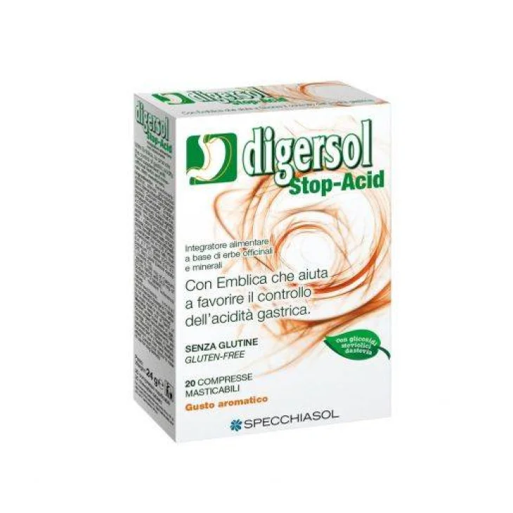 Specchiasol Digersol Stop-Acid Integratore acidità gastrica 20 Compresse