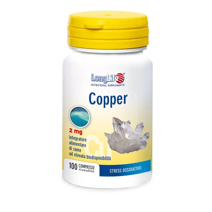Longlife Copper 2 MG Integratore Pelle e Capelli 100 compresse