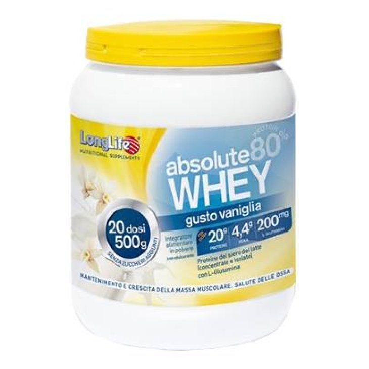 Longlife Absolute Whey Vaniglia Integratore Proteine del Latte 500 gr