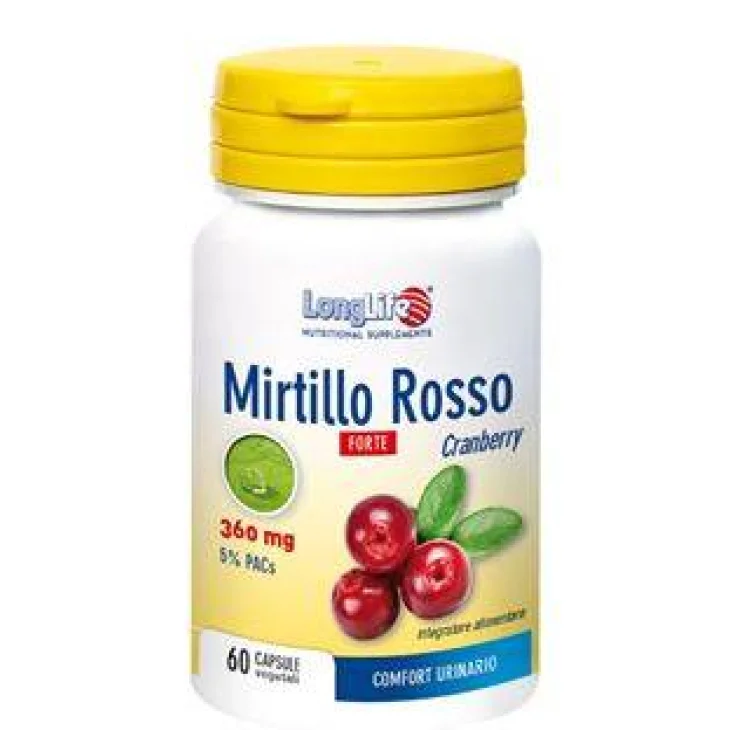 Longlife Mirtillo Rosso Forte Integratore Vie Urinarie 60 capsule