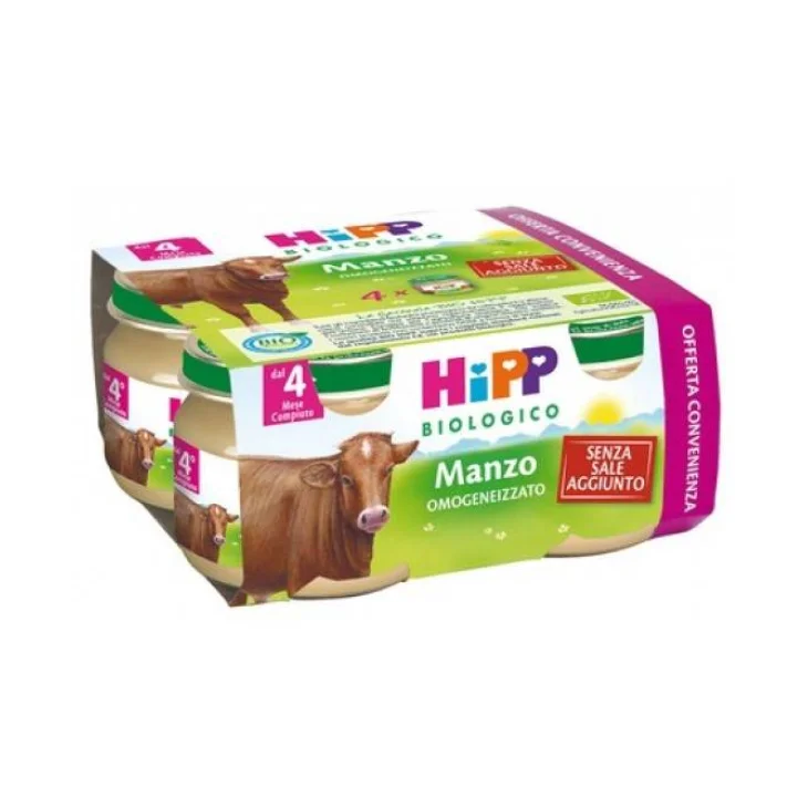 Hipp Bio Omogeneizzato Biologico Manzo 4x80 g