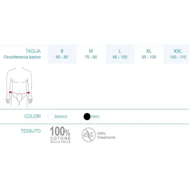 Pavis Wellness Art 603 Sospensorio in slip per uomo Nero per Attività Sportive Taglia XXL