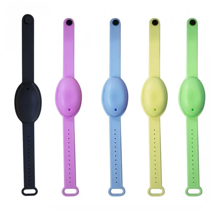 Bracciale Dispenser in Silicone per Disinfettante Mani + Bottiglia Ricaricabile Vari Colori