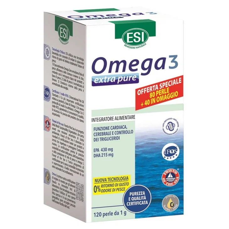 Esi Omega3 Extra Pure Integratore di Omega3 120 perle