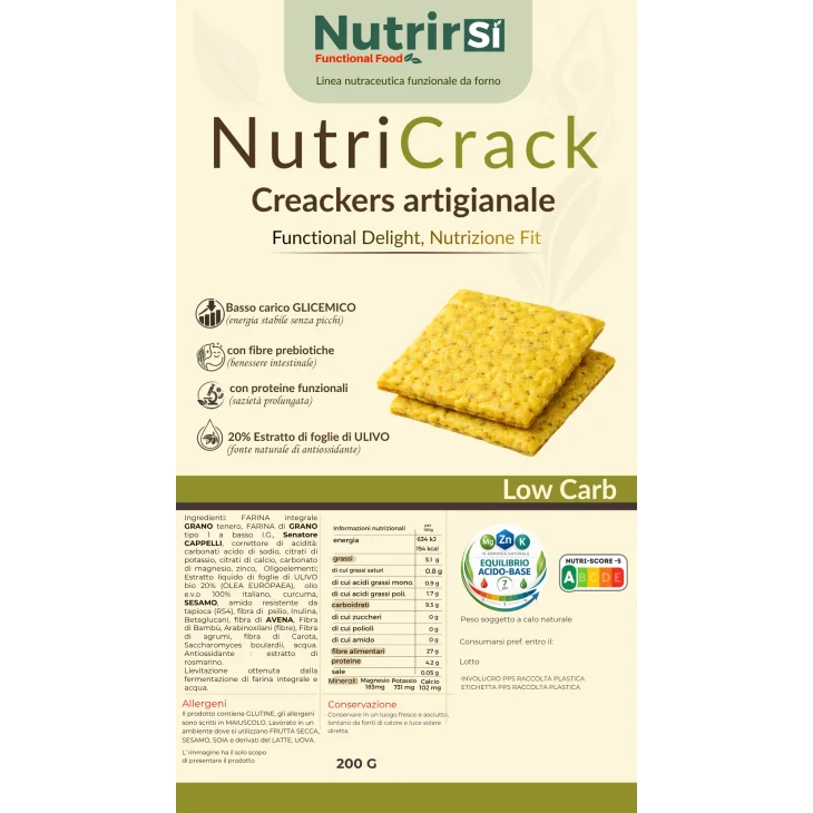Nutrirsi NutriCracker Crackers a basso indice glicemico 200 g