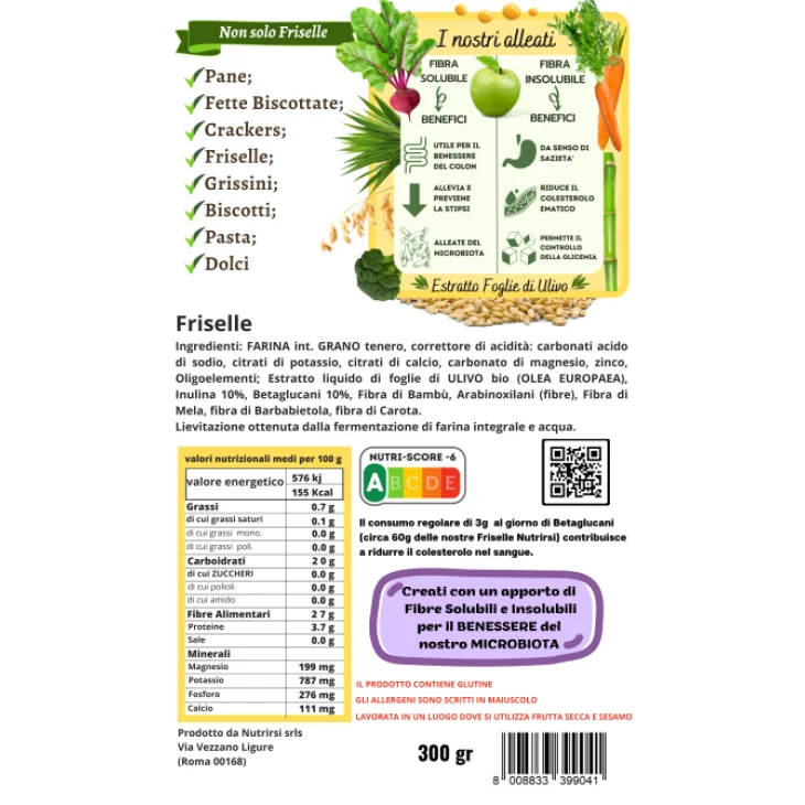 NutrirSi NutriFrise Friselle integrali a basso carico glicemico 300 g
