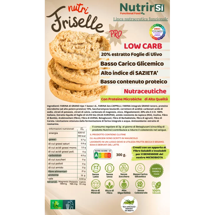 NutrirSi NutriFrise Friselle integrali a basso carico glicemico 300 g