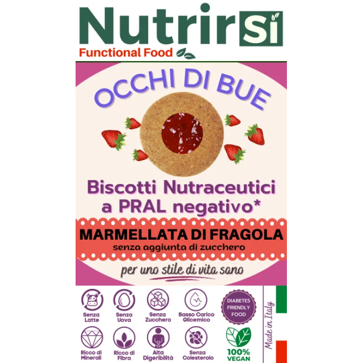 NutrirSi Biscotto & Marmellata Fragoline di Bosco Biscotti a basso carico glicemico 200 g